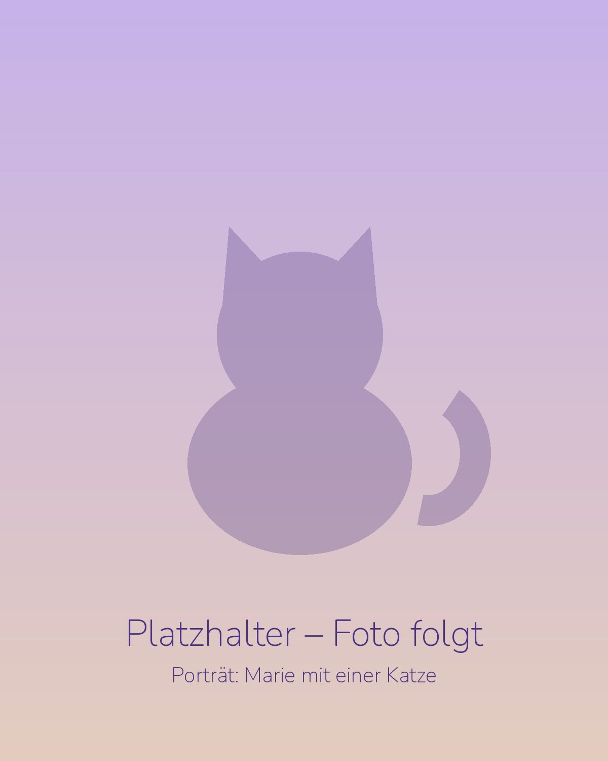 Platzhalter: Porträt von Marie mit einer Katze